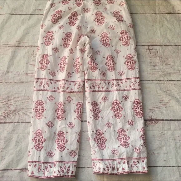 Anthropologie Ett Twa Jadida Embroidered Wide Leg Linen Pants Size 6 - Picture 4 of 7